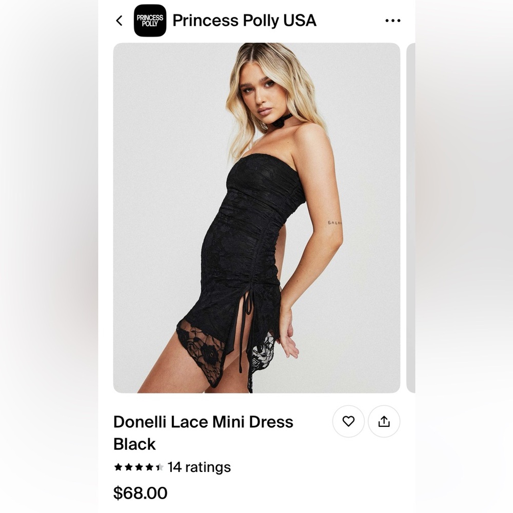 Donelli Lace Mini Dress Black